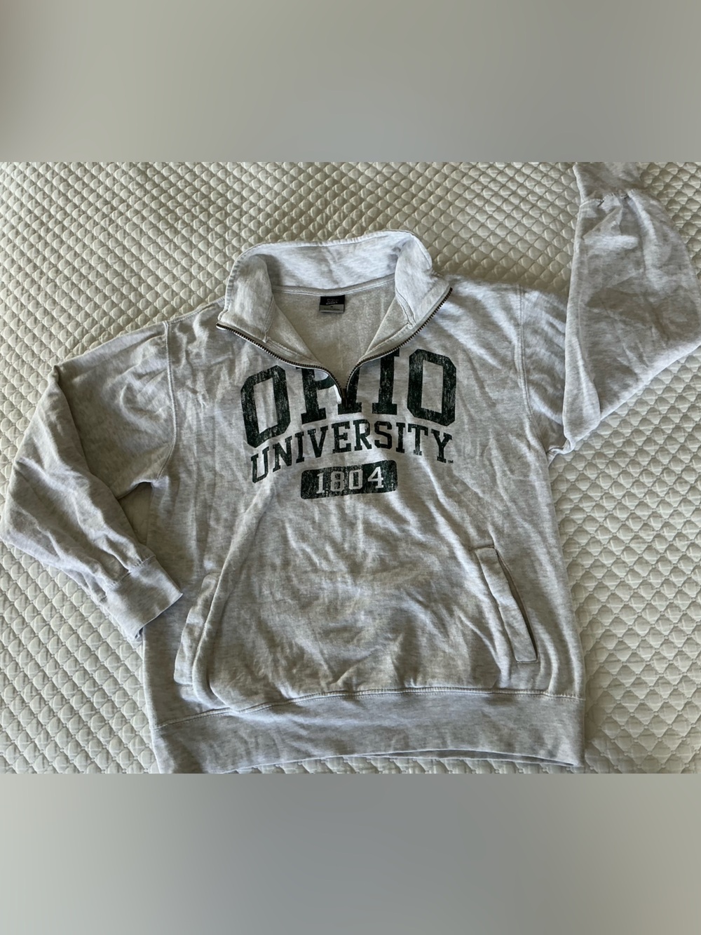 MV Sport Men’s Ohio University Grey 1/2 Zip Fleece Sweatshirt M - Picture 8 of 11